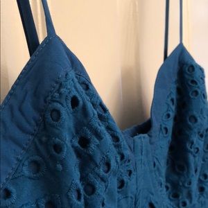 Blue eyelet romper